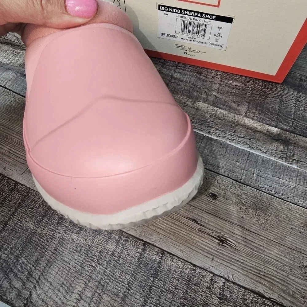 Hunter Big Kids sherpa shoes Hibiscus Pink Size 4 Eu 34